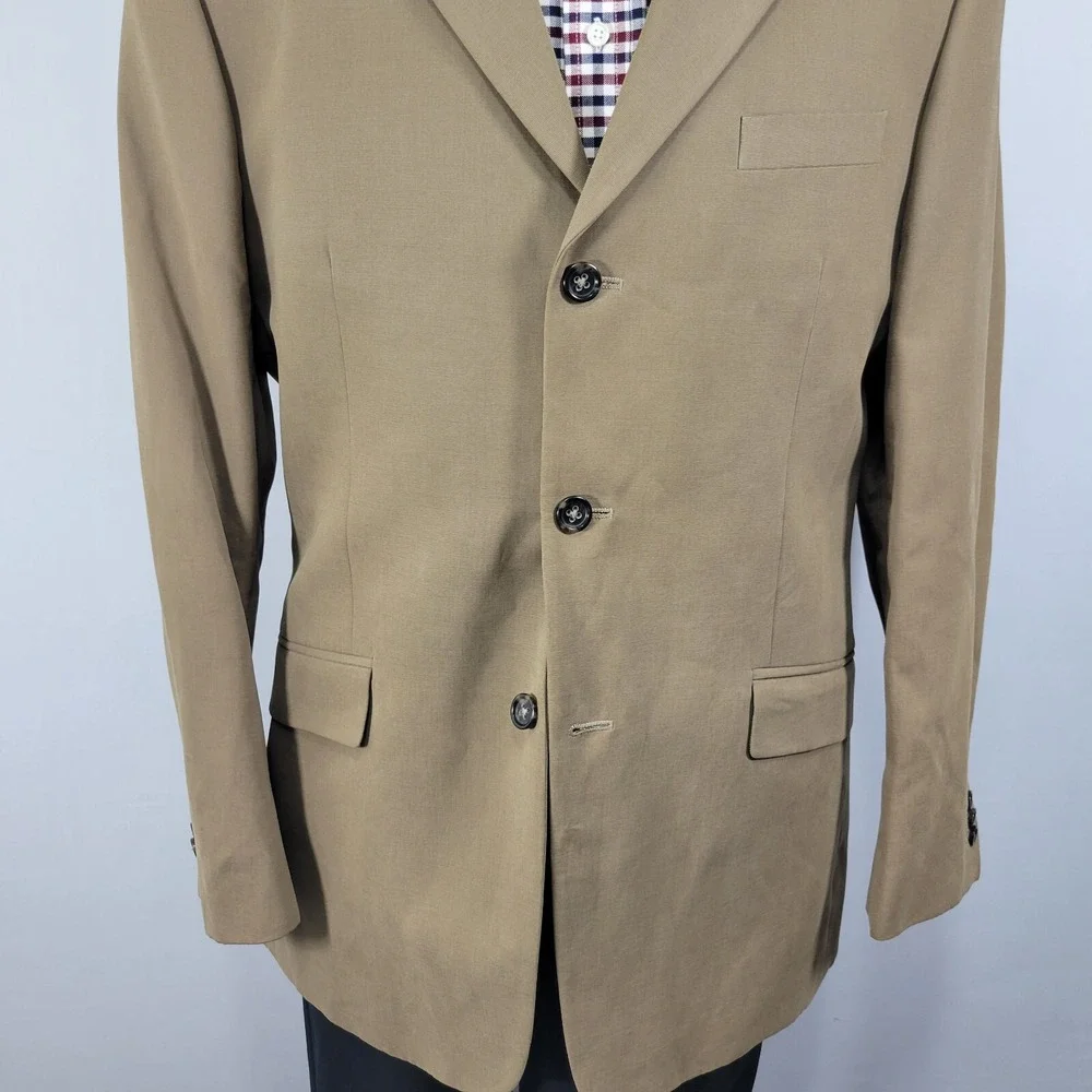 Banana Republic Men's Sport Coat‎ Blazer Three Button Brown Cotton Size 44R